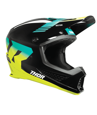 Thor Sector 2 Carve Adult Motocross Helmet - Black/Acid