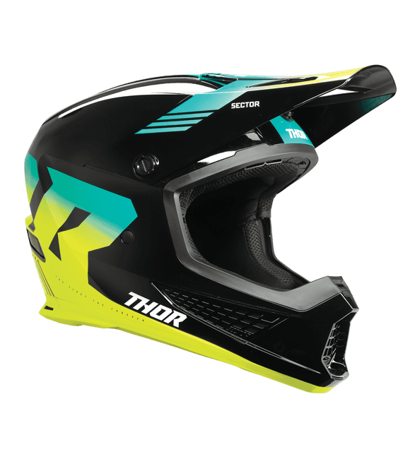 Thor Sector 2 Carve Adult Motocross Helmet - Black/Acid