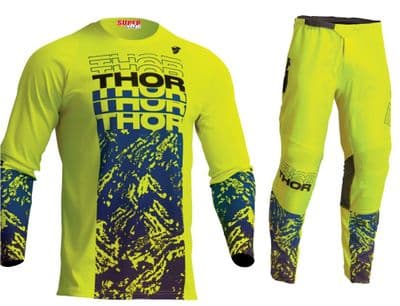Thor Sector Atlas Motocross Kit Combo - Acid/ Blue
