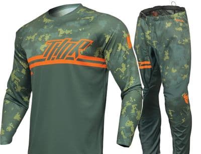 Thor Sector Digi Motocross Kit Combo - Green Camo
