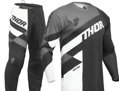 Thor Youth Sector Checker Motocross Kit Combo - Charcoal Black