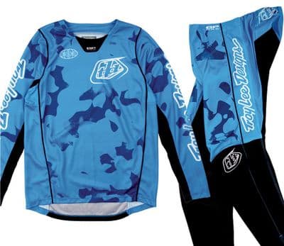 TLD GP Pro Kids Blotted Motocross Kit Combo - Blue