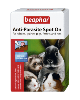 Anti Parasite Spot-On For Rabbits, Guinea Pigs or Rats - 4 Tubes