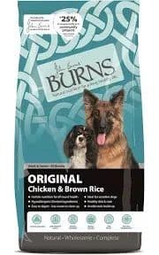 Burns dry dog food