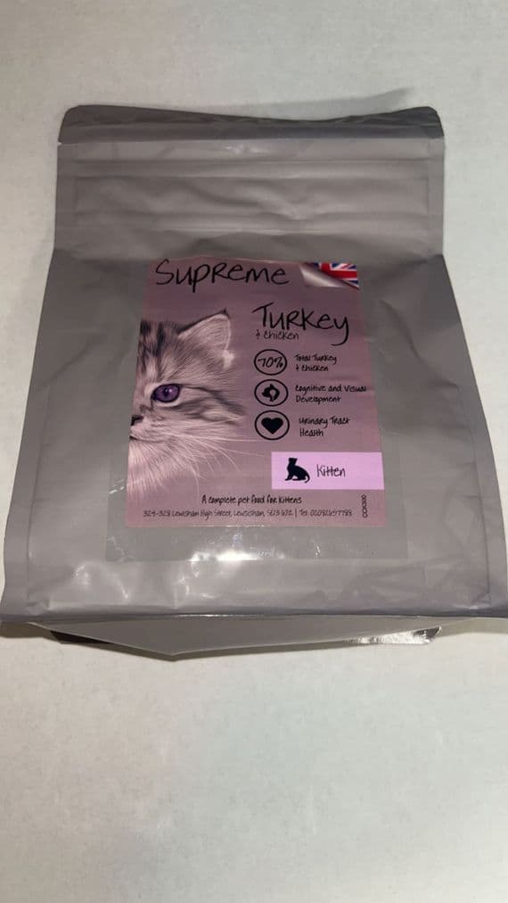 Supreme Cat Food-, Kitten turkey and chicken- Various sizes