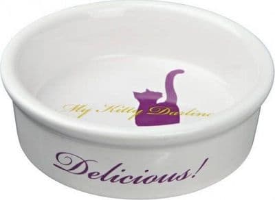 White cat bowl