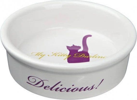 White cat bowl