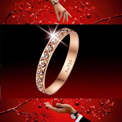 Alliance Mariage Fiançailles Etoiles Or 18 K