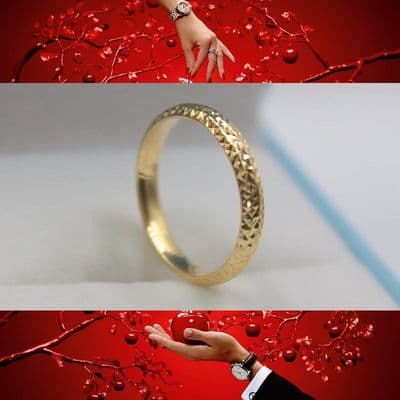 Alliance Mariage Fiançailles Facettes Or 18 K