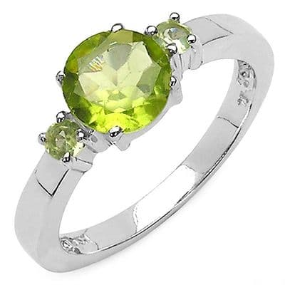 Bague 3 Péridot Argent massif 925
