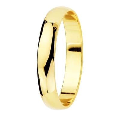 Bague Alliance Anneau Polie en  Or Jaune 18 K 4MM