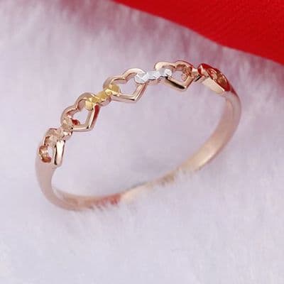 Bague Alliance multi coeur multi Or 18 K