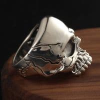 Bague Biker Skull Johnny Hallyday Argent massif 925