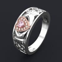 Bague Buffy contre les vampires Argent massif 925 saphir diamants