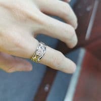 Bague Buffy contre les vampires Argent massif 925 saphir diamants