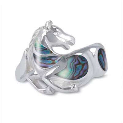 Bague Cheval Nacre Abalone ou Blanche Argent massif 925