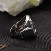 Bague chevalière Irishman Zircons Argent massif 925