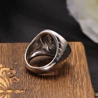 Bague chevalière Irishman Zircons Argent massif 925
