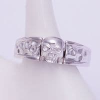 Bague chevaliere Skull Biker Or Platine 950 ou Argent massif 925