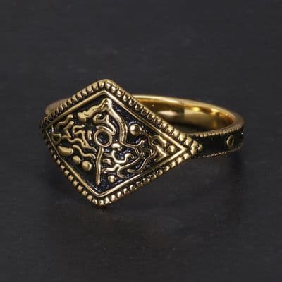 Bague Dark Souls Argent massif 925 Plaqué Or