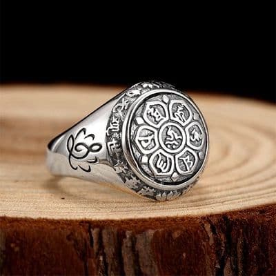Bague de Méditation Bouddhiste tibétain Argent massif 925