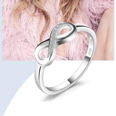 Bague Eternité Infini Diamants Argent massif 925