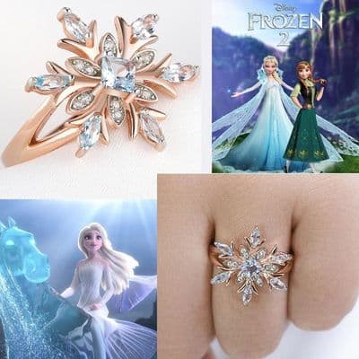 Bague fiançailles La reine des neiges 2 Argent massif 925