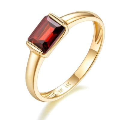 Bague Fiançailles Valentine Grenat Or jaune 9K