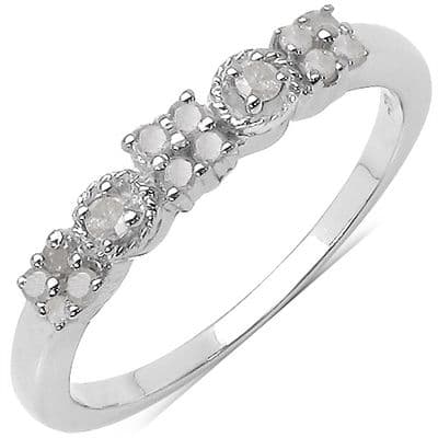 Bague fiancailles Diamants Blancs Argent massif 925