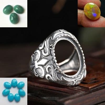 Bague Medieval Fleurs de Lys Personnalisable Argent massif 925