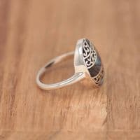 Bague Nacre Abalone Dentelles Argent massif 925