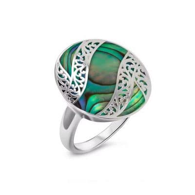 Bague Nacre Abalone Dentelles Argent massif 925
