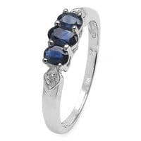 Bague Saphir et Topaze blanche Argent massif 925