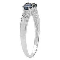 Bague Saphir et Topaze blanche Argent massif 925