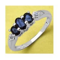 Bague Saphir et Topaze blanche Argent massif 925