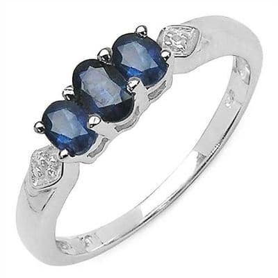 Bague Saphir et Topaze blanche Argent massif 925