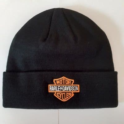 Bonnet Harley Davidson Logo Brodé Laine