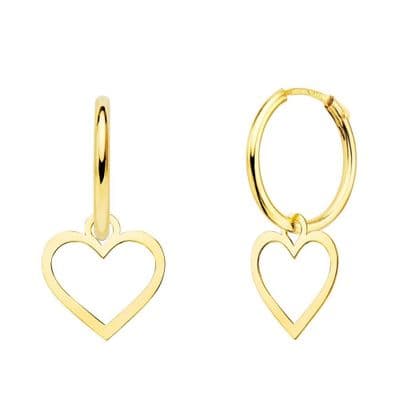 Boucles d'oreilles Créoles Coeur Or jaune 18K