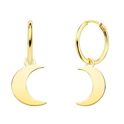 Boucles d'oreilles Créoles Lune Or jaune 18K