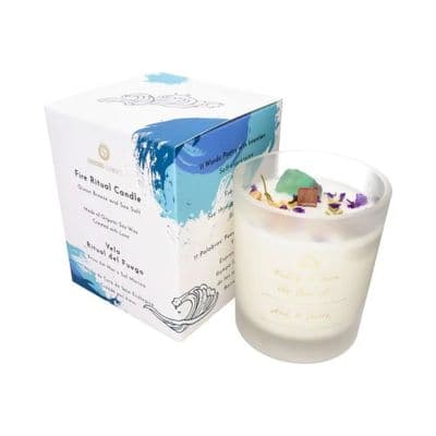 Bougie Rituel Parfumée Brise marine et sel de mer avec Fluorite