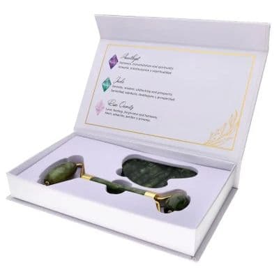 Coffret de massage Pierre Naturelle Jade Visage Gha Sha Rouleau