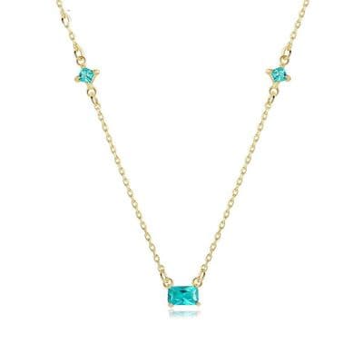 Collier Emeraudes Argent massif 925 Plaqué or 18K