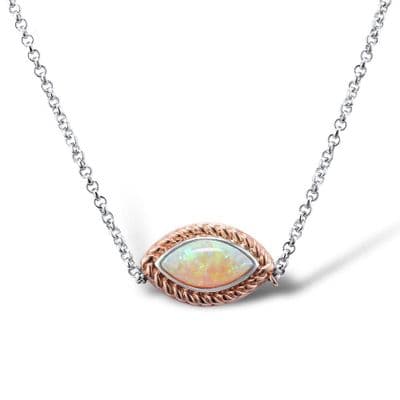 Collier Or 10K Opale