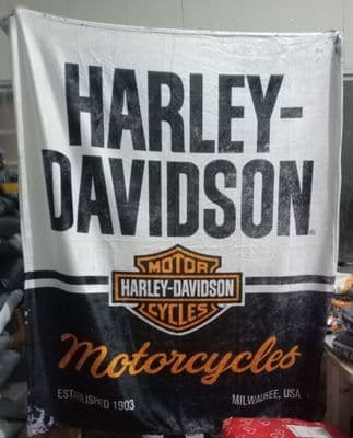 Couverture Plaid Harley Davidson Aigle Coton