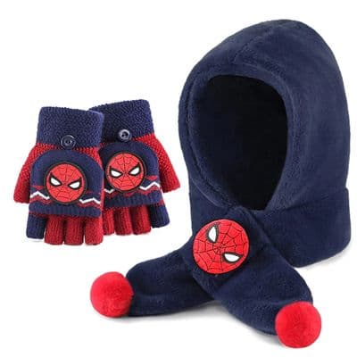 Ensemble Echarpe Mitaines Cache oreilles Spiderman Enfant