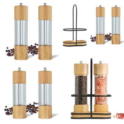 Ensemble Salière et Poivrière Bois de jujube socle fer