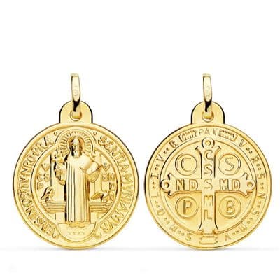 Médaillon Saint Benoît Or jaune 18K