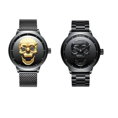 Montre Biker Crane Relief Acier