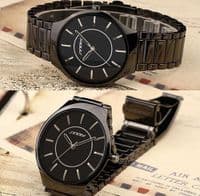 Montre Céramique Sinobi Noir Homme Femme