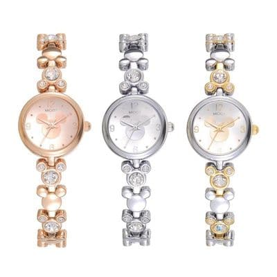 Montre Mickey Disney Femme Plaqué or et zircons